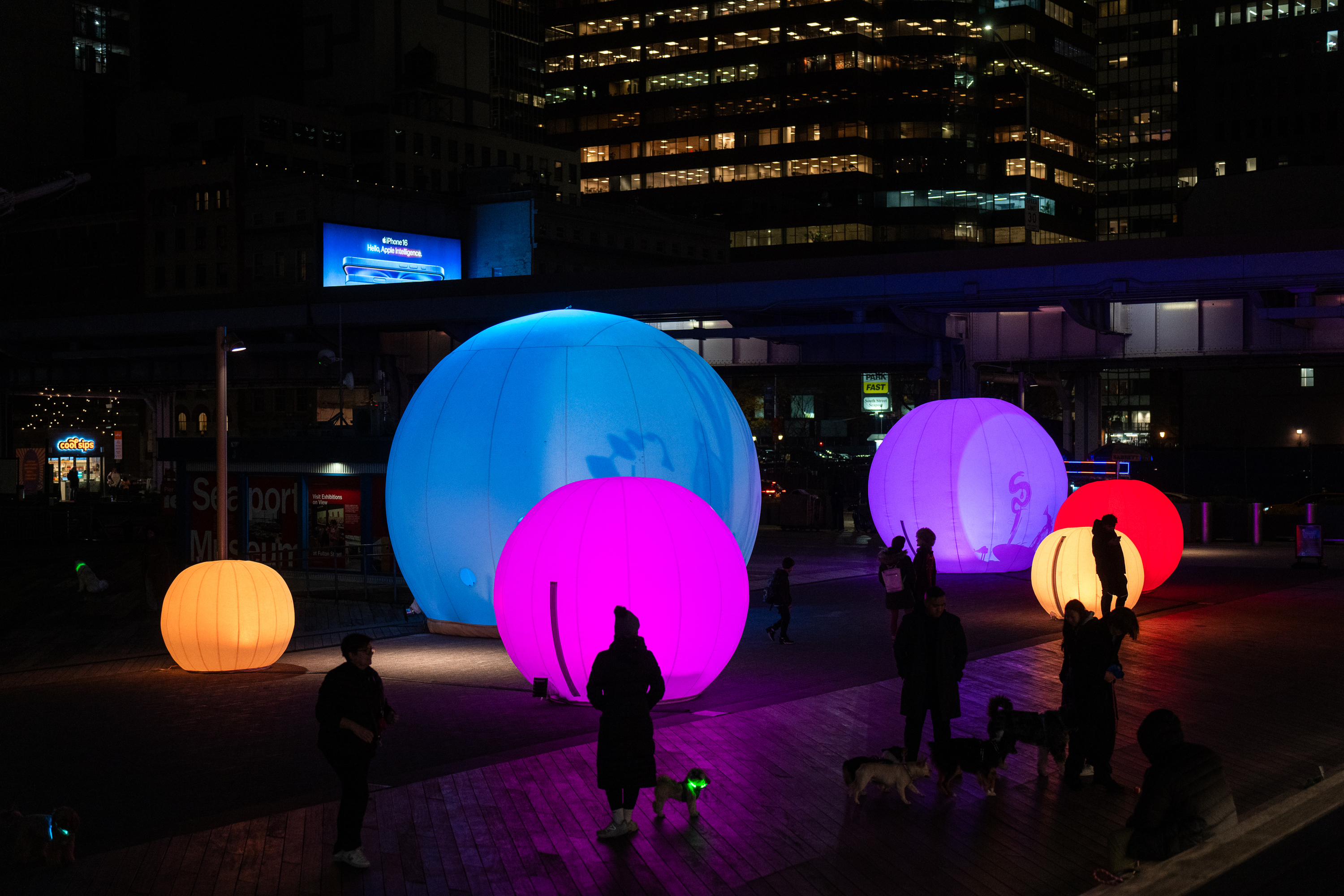 Step Inside Giant, Luminous Snow Globes at NYC's Pier 17!