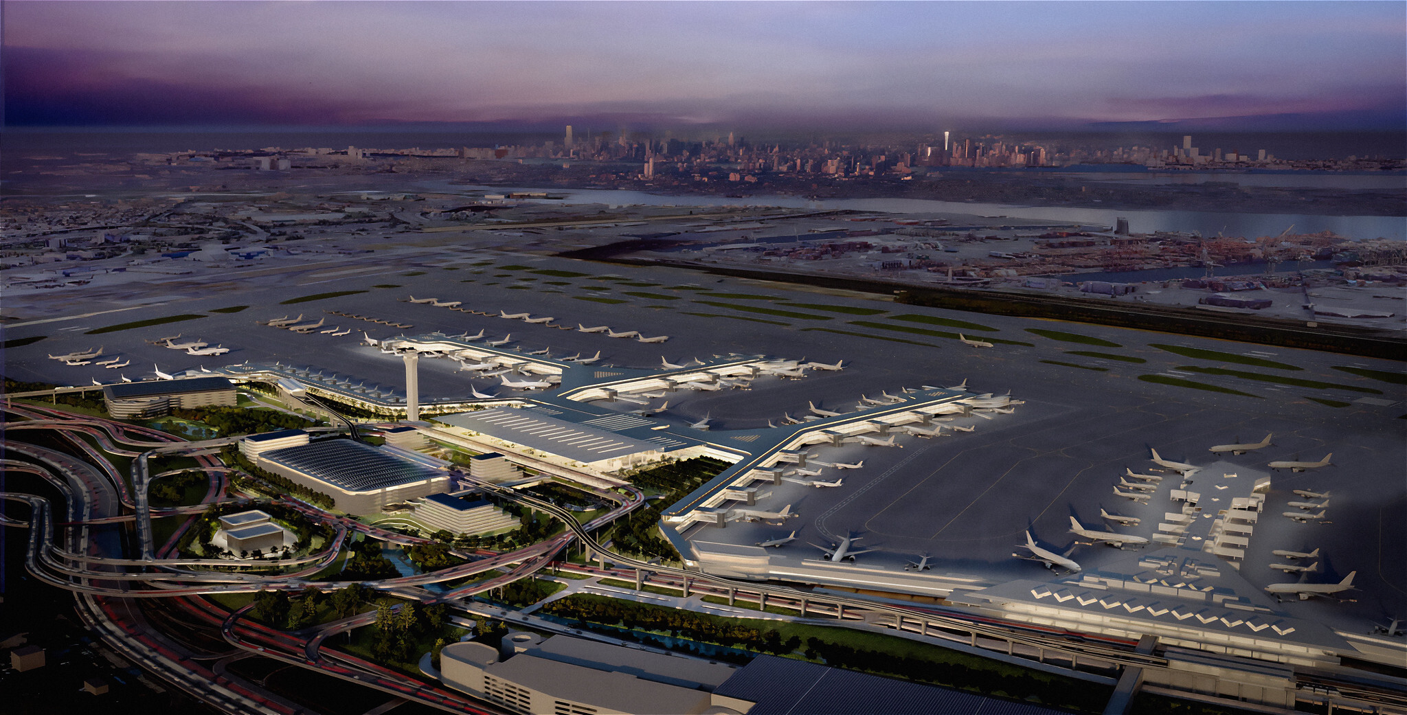 Rendering of the new terminal at Newark Airport