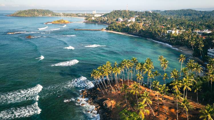 Coconut tree hill in Mirissa Beach. Sri Lanka.