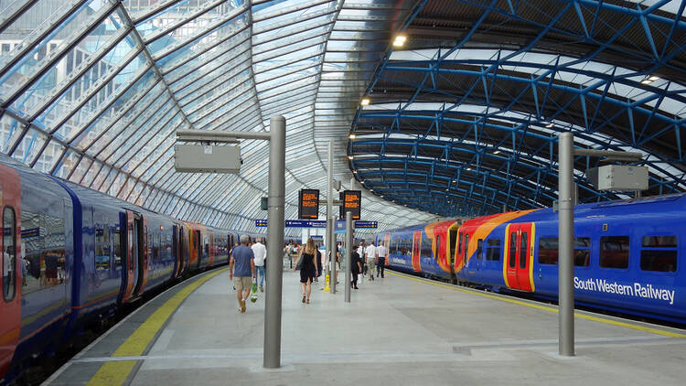 South Western Train at London’s Waterloo station