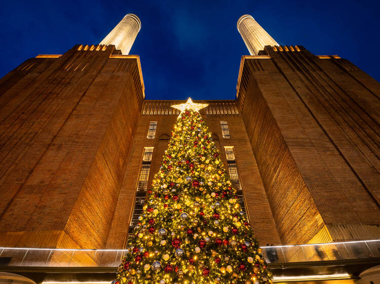 Christmas Light Show at Battersea Power Station