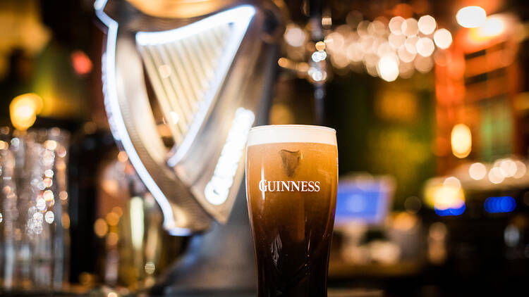 Guinness pint in a pub