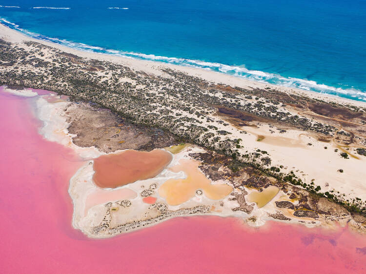 Aerial View of Hutt Lagoon, near Port Gregory