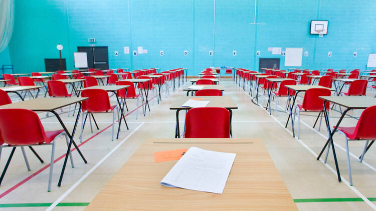 Image of exam hall in a secondary school