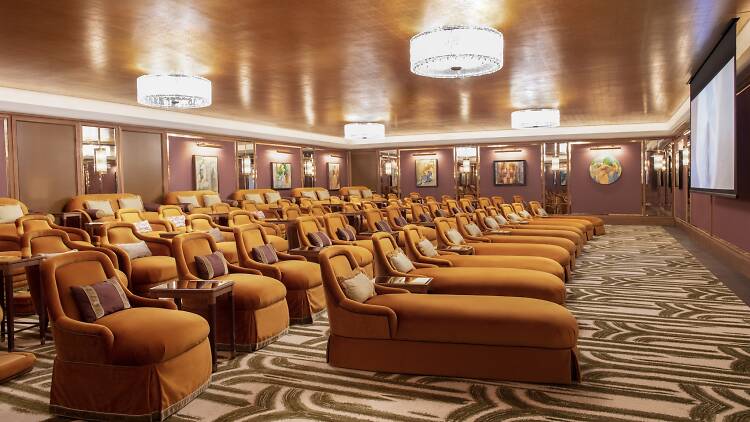 A movie theater with plush seating