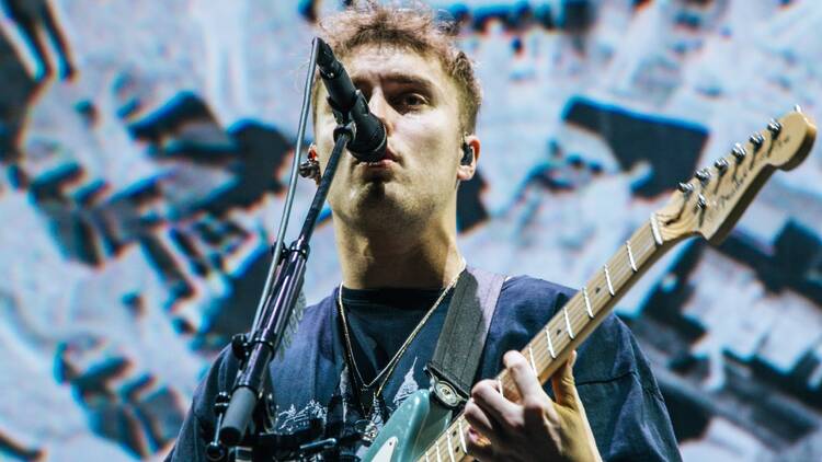 Sam Fender performing live in the UK