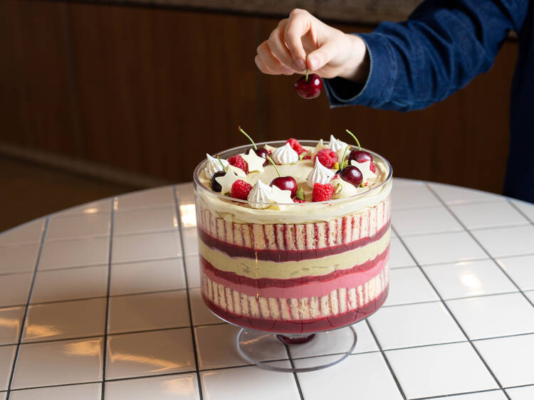 Penny for Pound's cherry and pistachio Christmas trifle