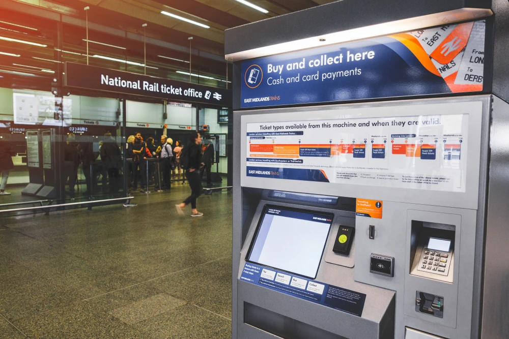 Ticket machine at King&rsquo;s Cross station in London