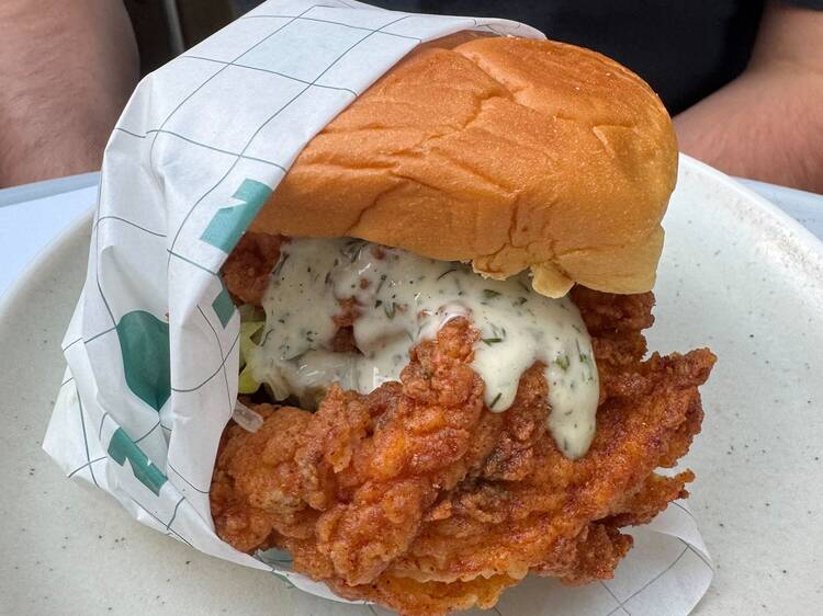 Chicky Boi's fried chicken burger