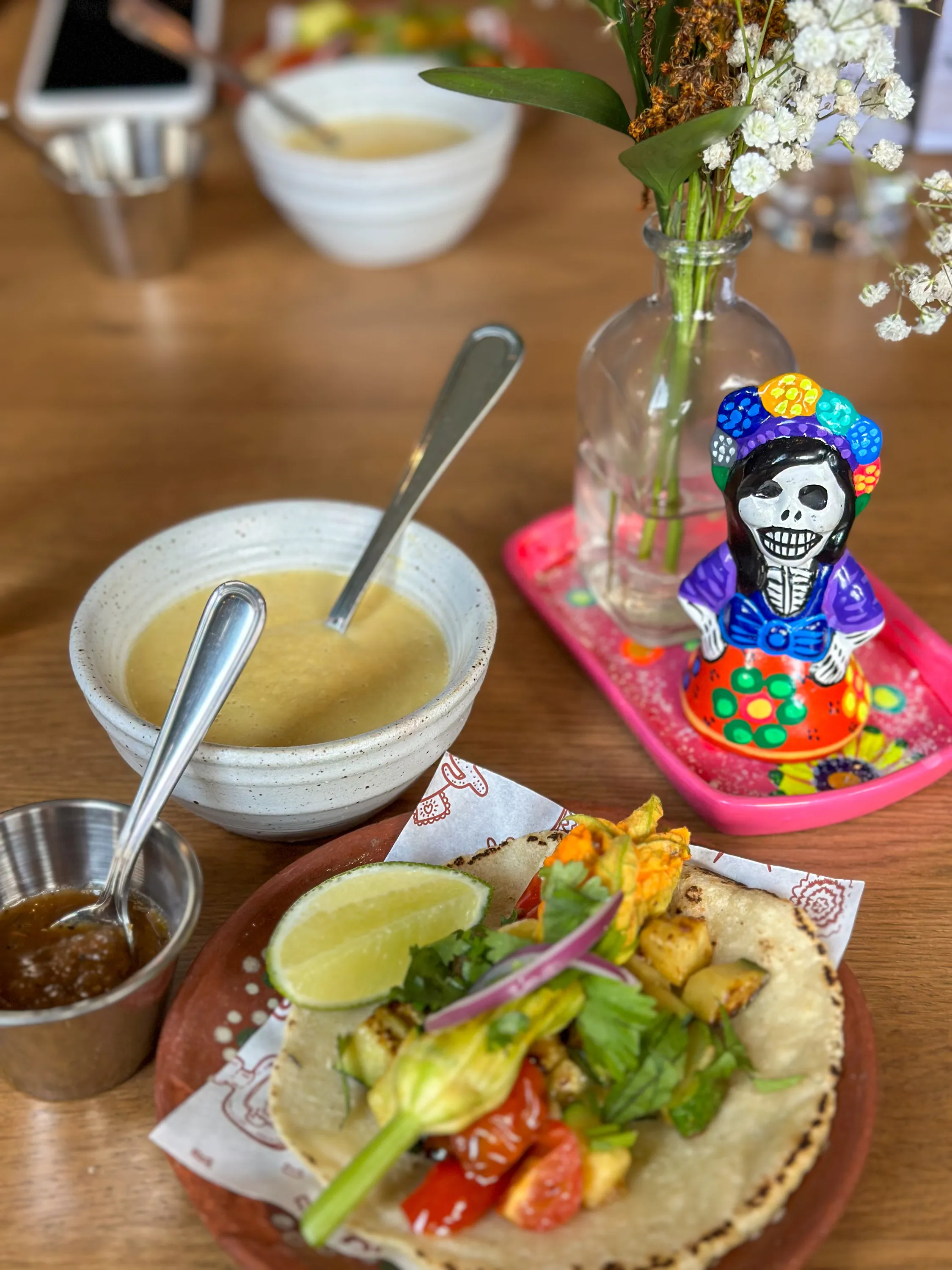 A squash blossom taco at Cielito Mexican Kitchen,