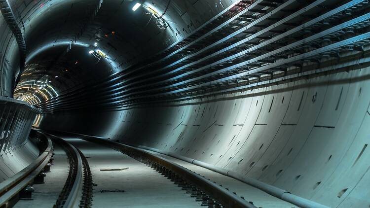 Subterranean train tunnel