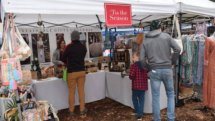 A vendor at Holiday Family Faire at Theatricum Botanicum 