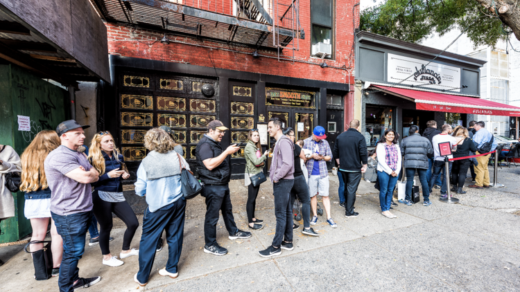 Outdoors line in NYC