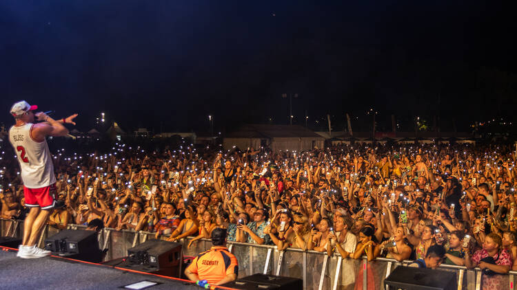 Festival crowd at night