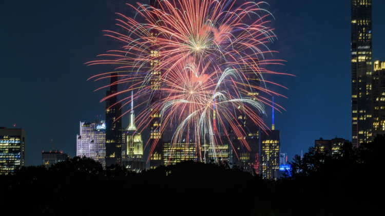 New Year's Eve fireworks over Central Park