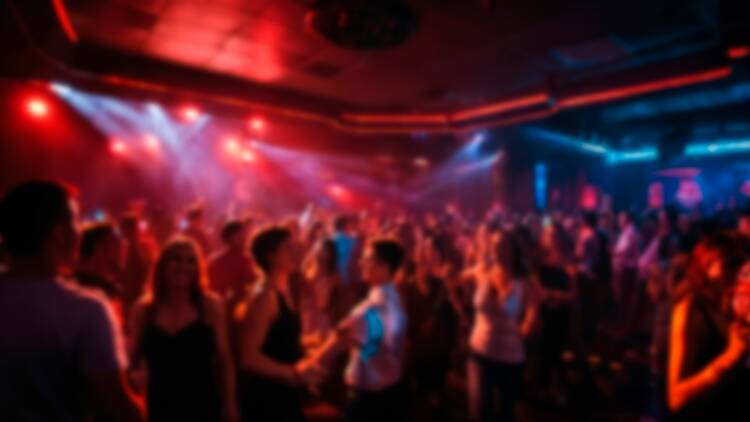 A busy nightclub dance floor.