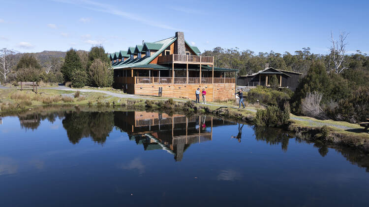 A lodge on a dam