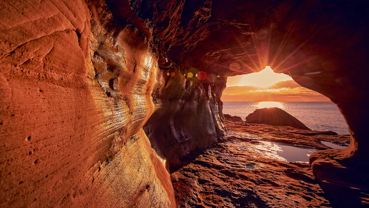 Queenscliff Tunnel, also known as The Wormhole at sunrise.