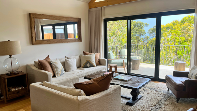 Bright living room with couches