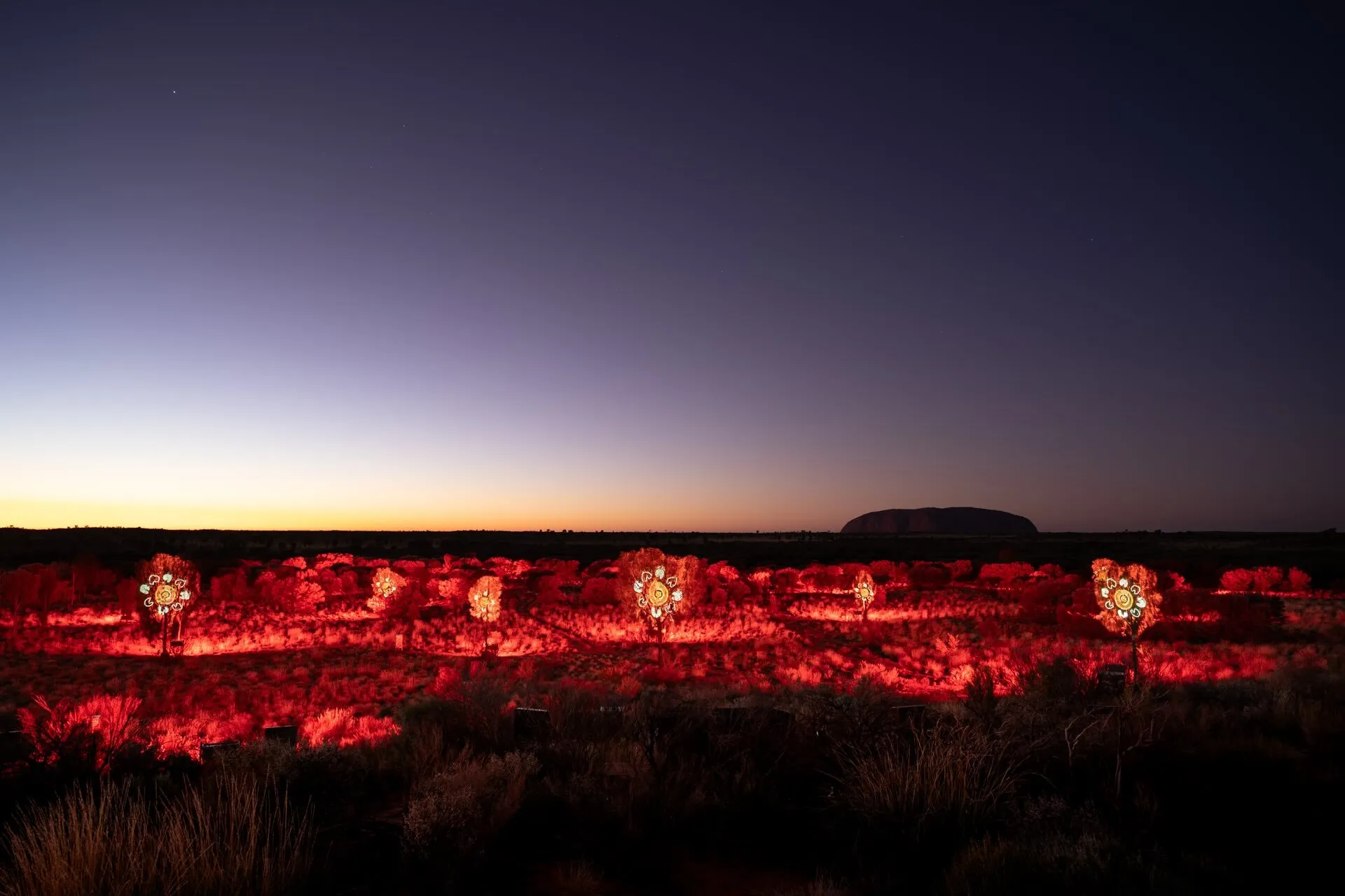 Light show at uluru 