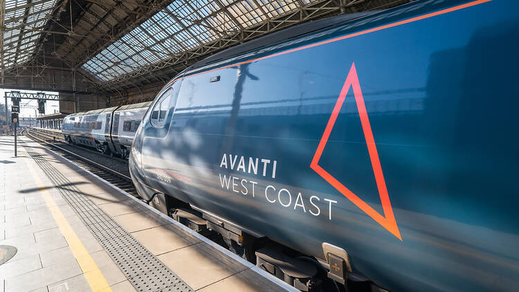 Avanti West Coast train in Preston, Lancashire