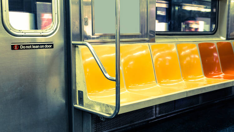 Yellow and orange subway seats