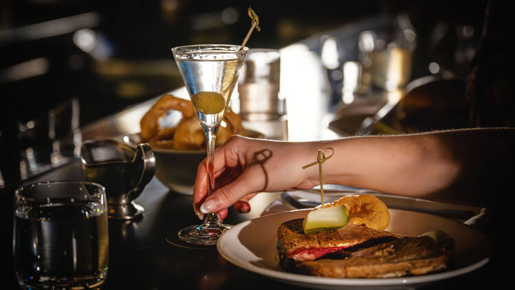 Martini and toastie at Rockpool