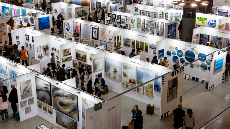 Aerial view of stalls at the other art fair