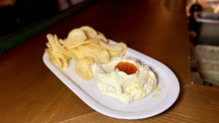 Best bar snack - Whipped cod roe dip with Ruffles chips - Bourke’s