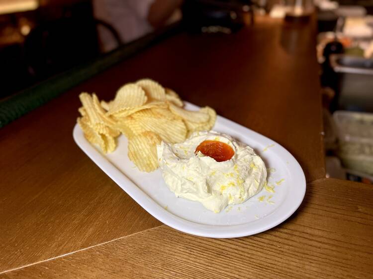 Best bar snack - Whipped cod roe dip with Ruffles chips - Bourke’s