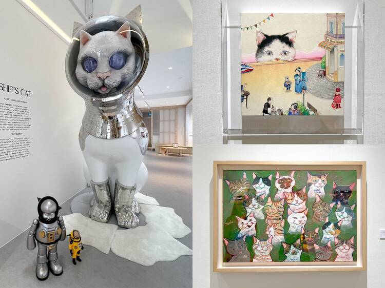 Free cat-themed exhibition at Tanjong Pagar has cute illustrations by Japanese artists and giant cat statue