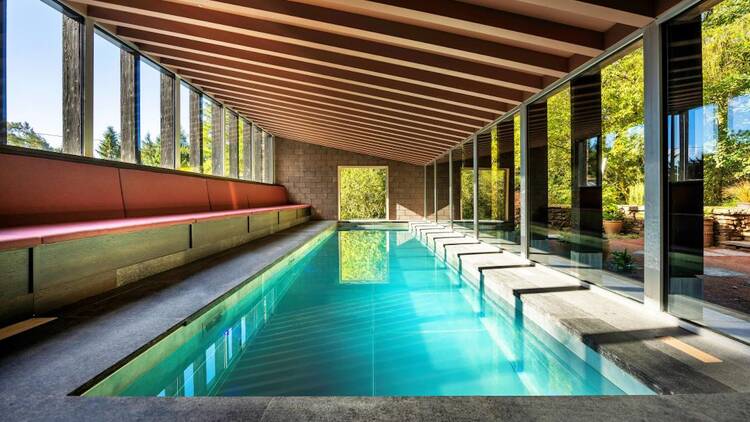 Indoor pool at Wildboarclough House, Peak District