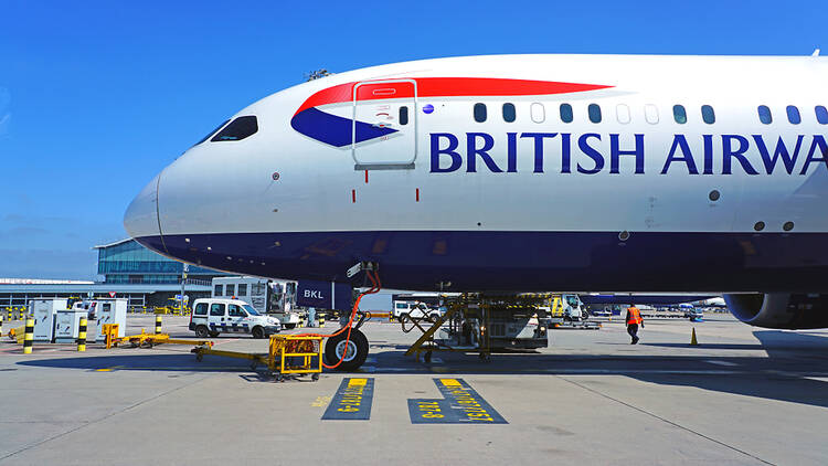 British Airways plane on the tarmac at London Heathrow