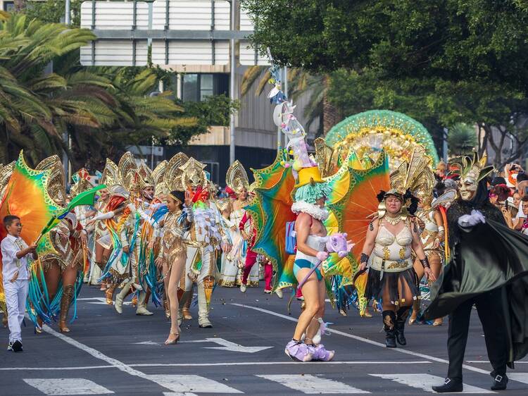 The Coso parade, Cavalcada - along the Avenida de Anaga, official end of Carnival.