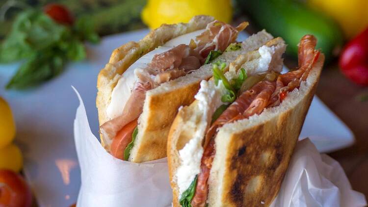 Chicago, IL: the $12.99 spicy soppressata sandwich at Firenze Italian Street Food