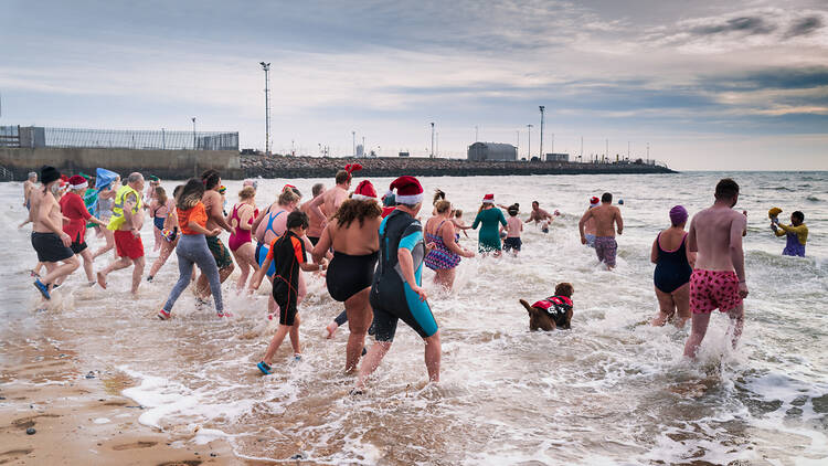 Santa Swim in Ramsgate, Kent