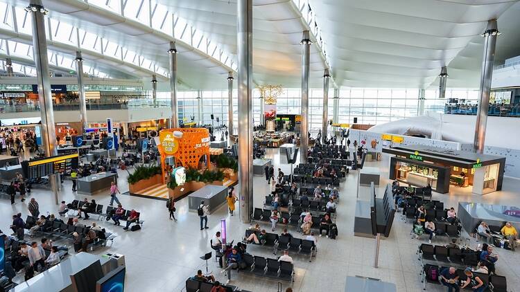 London Heathrow terminal building and departure lounge