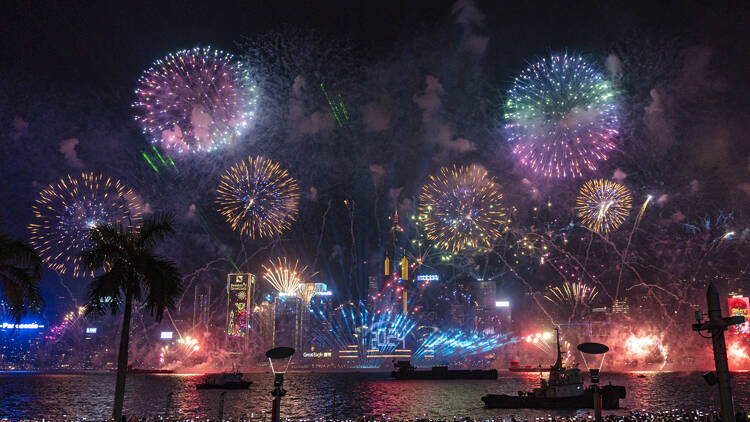 Hong Kong New Year Countdown Fireworks