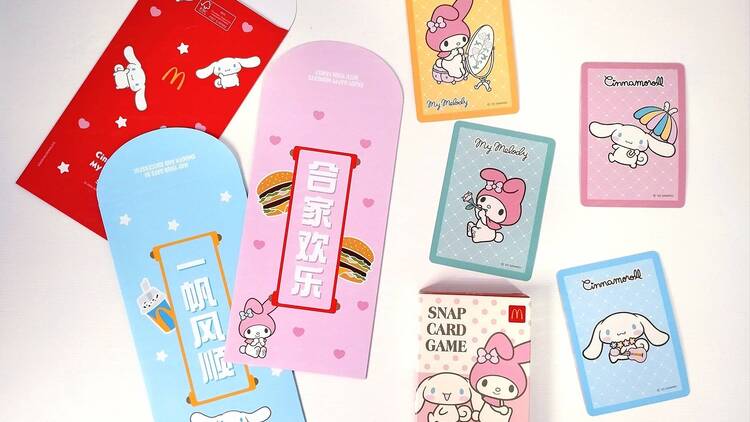 McDonald's Singapore Sanrio red packets and playing cards 2025