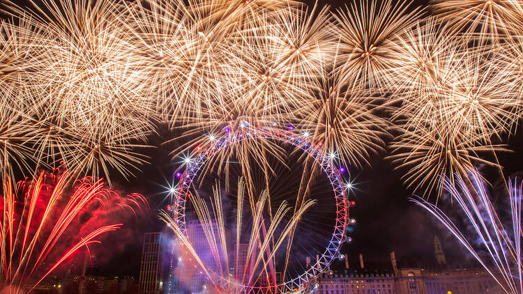 The London Eye on New Year’s Eve in London