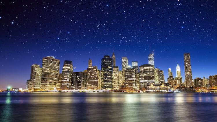 New York City - Lower Manhattan at night.