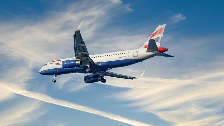 British Airways plane in Santorini, Greece