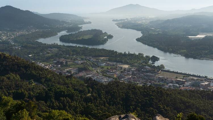 Vila Nova de Cerveira, Portugal, with view of Boega Island