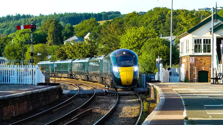 A Great Western Railway (GWR) train in Cornwall, England