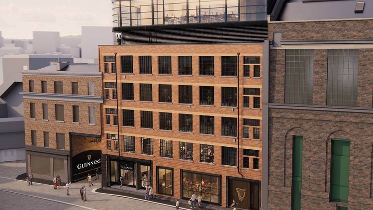 A rendering of the exterior of Guinness microbrewery at Old Brewers’ Yard