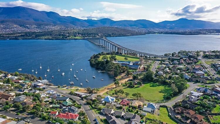 Aerial view of Hobart, Tasmania