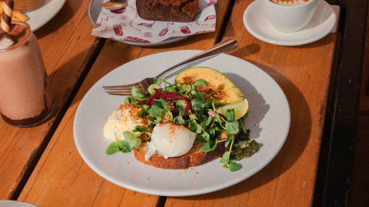 Avocado and eggs on toast