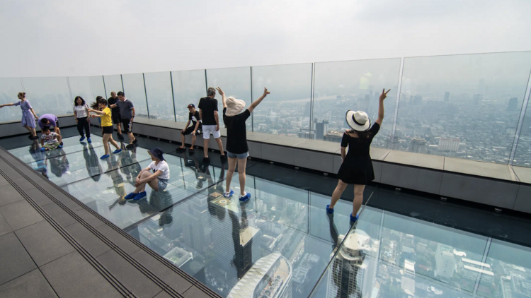 Look down on the world at Mahanakhon Skywalk