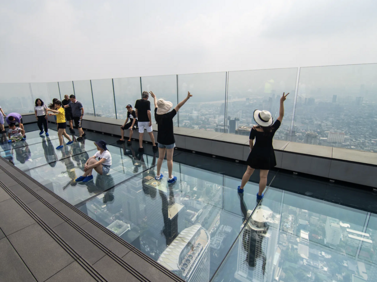 Look down on the world at Mahanakhon Skywalk