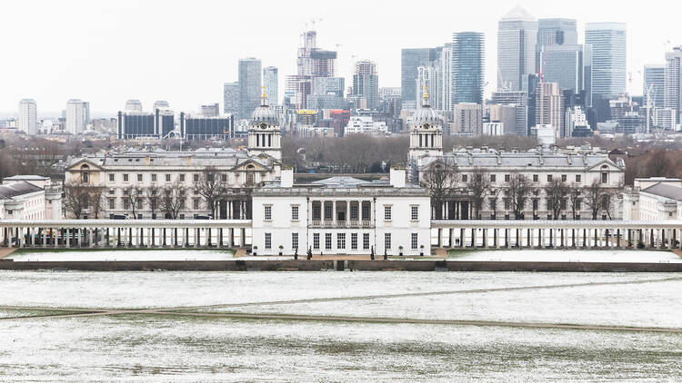 Greenwich Park in the snow, London